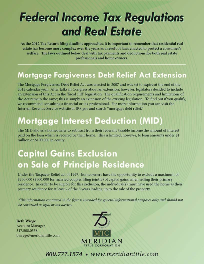 Interesting Indy Indianapolis 2013 Federal Real Estate Tax