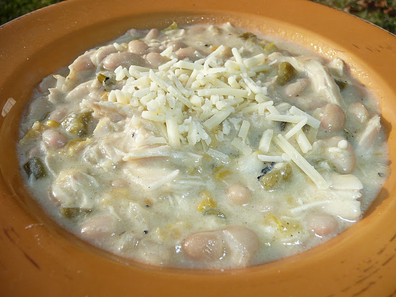 Everyday Dutch Oven White Chicken Chili with Aged Cheddar