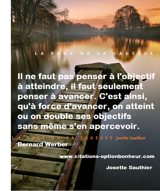 La Page De La Sagesse Citation De Bernard Werber Sur La Realisation De Nos Objectifs