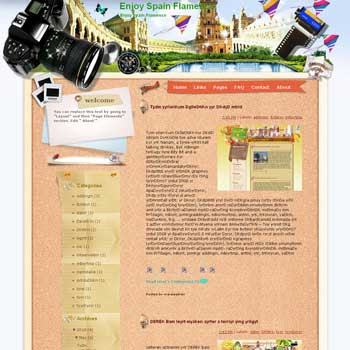 Enjoy Spain Flamenco Blogger Template. free download template blogspot