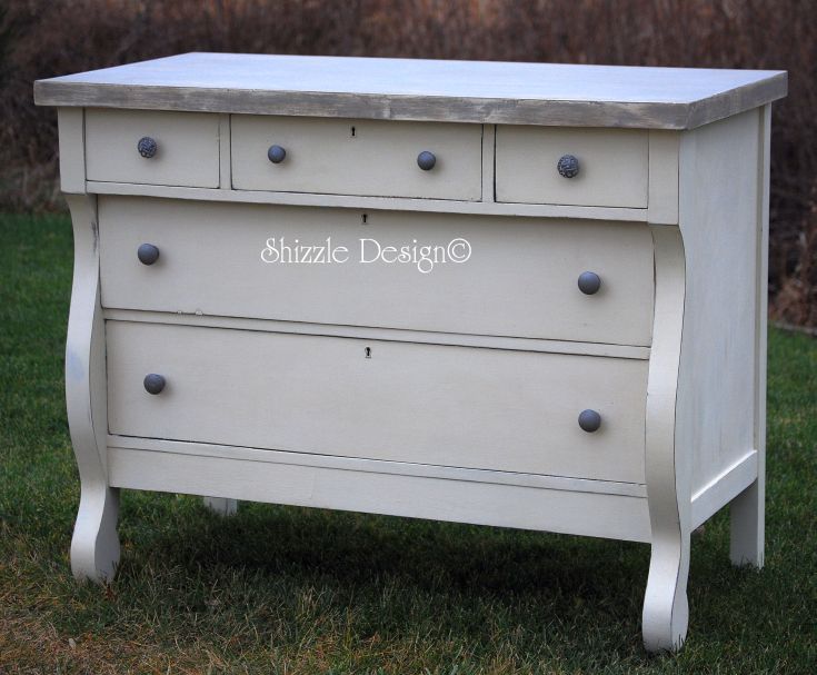 Shizzle Design Empire Dresser Refinished In Old White Chalk Paint