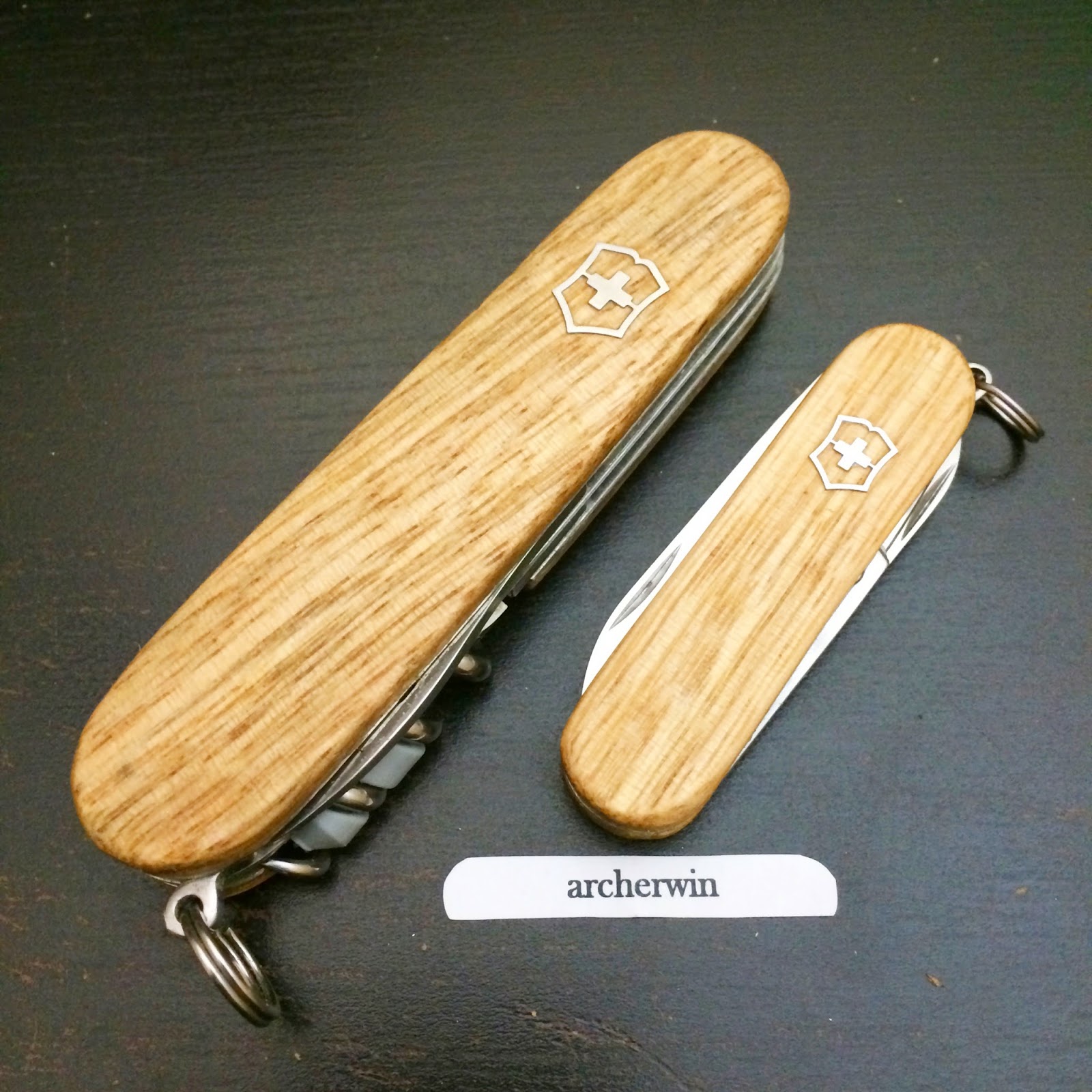 archerwin's Swiss Army Knives WOOD SCALES Victorinox Classic in