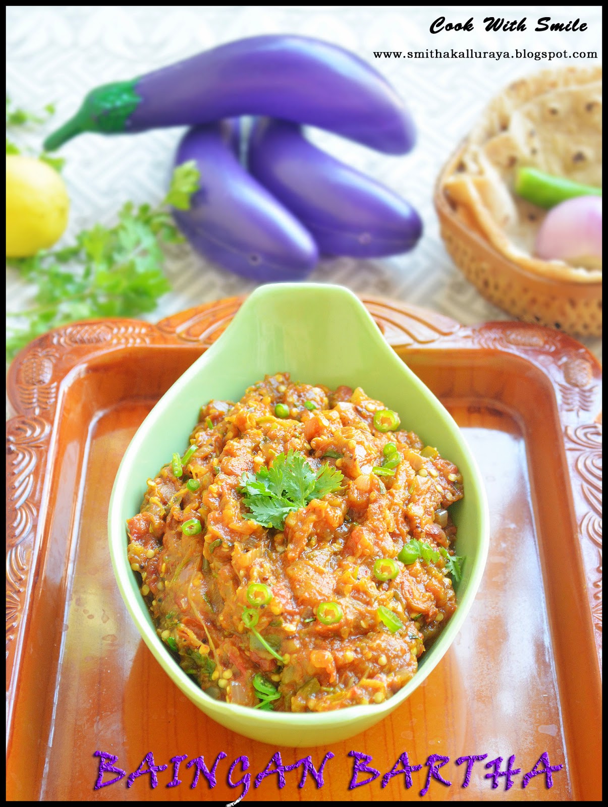 BAINGAN BHARTA / BAINGAN KA BHARTA / SMOKY & SPICY EGGPLANT MASH Cook