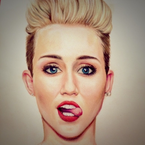 19-Miley-Cyrus-André-Manguba-Celebrities-Drawn-and-Colored-in-with-Pencils-www-designstack-co
