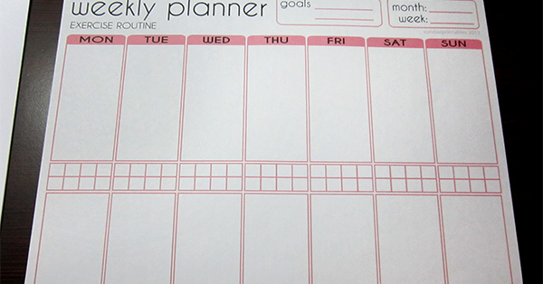 exercise schedule planner