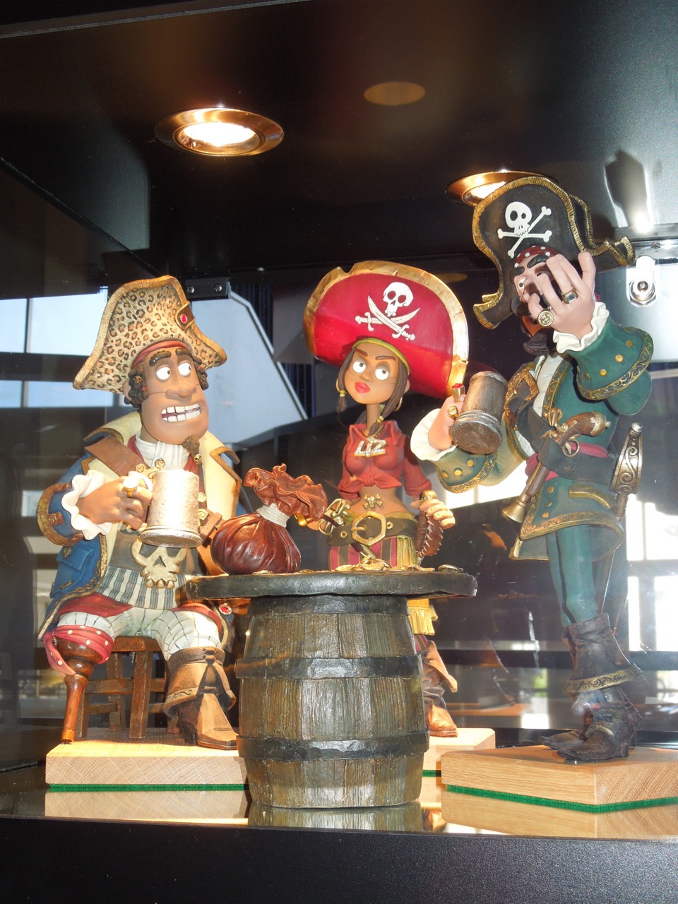 Claymation characters from The Pirates Band of Misfits on display