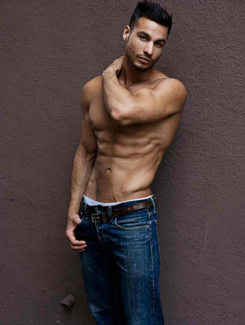 Hunk in Blue Jeans Washboard Abs