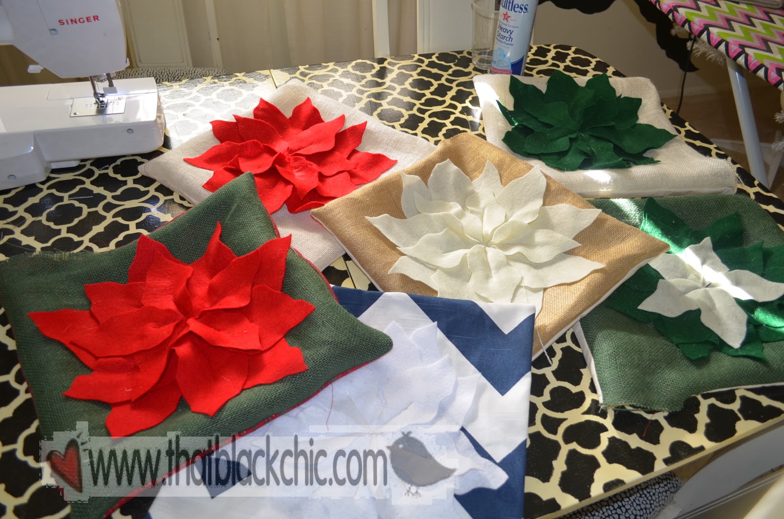 Diy Hi Jack Poinsettia Pillow By Pottery Barn That Black Chic