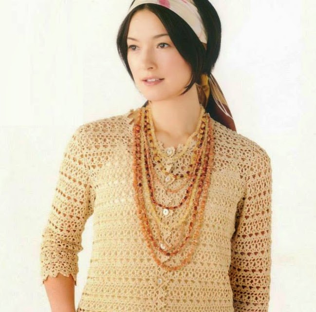 Blusa Beige a Crochet o Ganchillo Blusa Beige a Crochet o Ganchillo