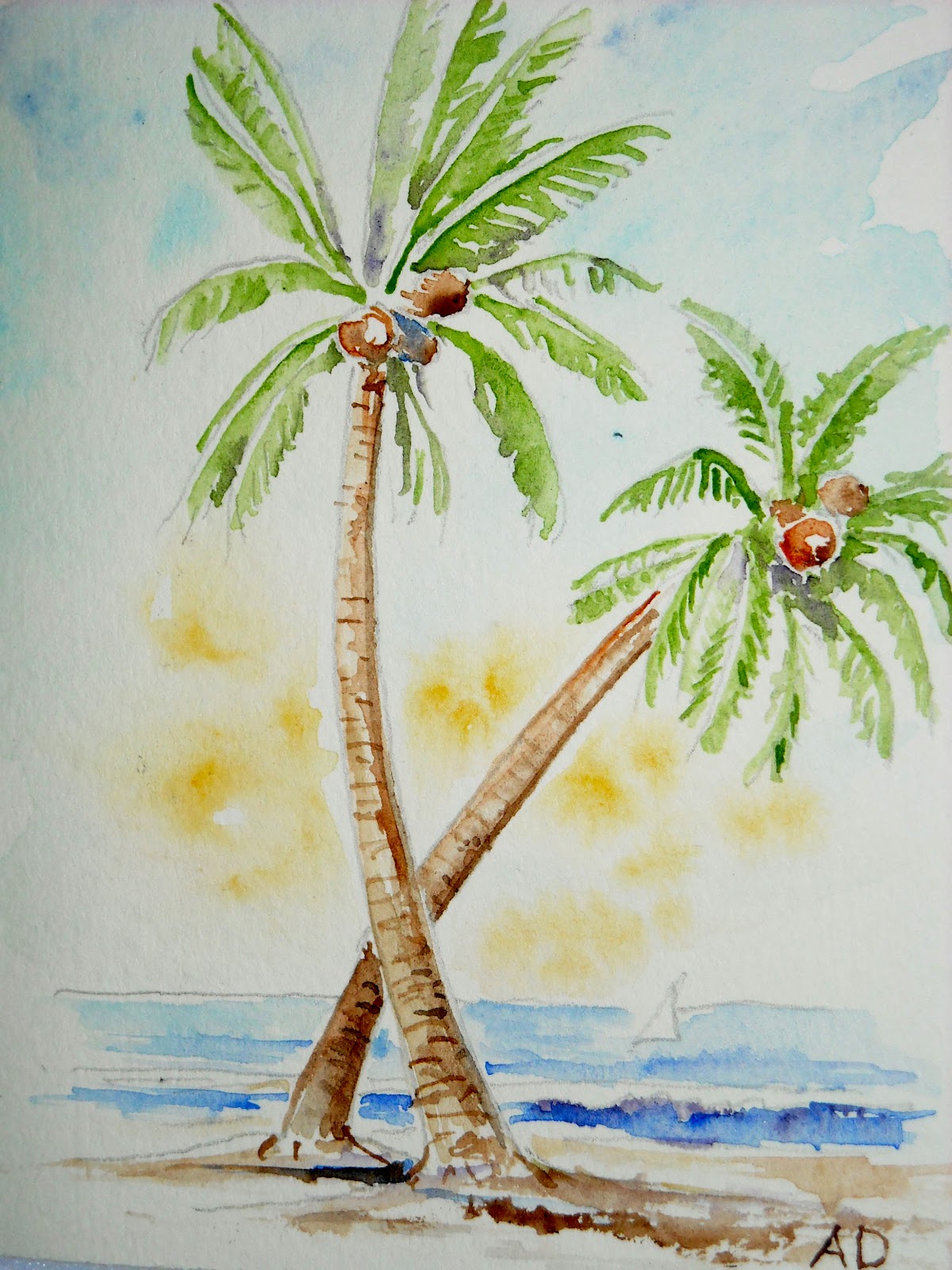 How to Draw Worksheets for The Young Artist: How To Draw A Palm Tree