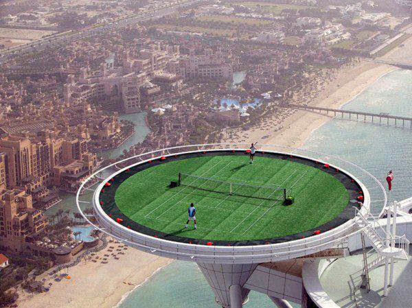 World’s Highest Tennis Court Green Roof Built Atop The Burj al Arab In Dubai