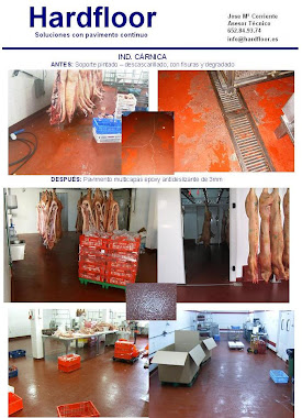 Pavimento multicamadas em industria da carne