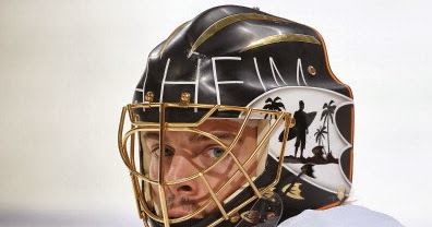 Jonas Hiller's Ducks' 20th anniversary mask features 'Wild Wing