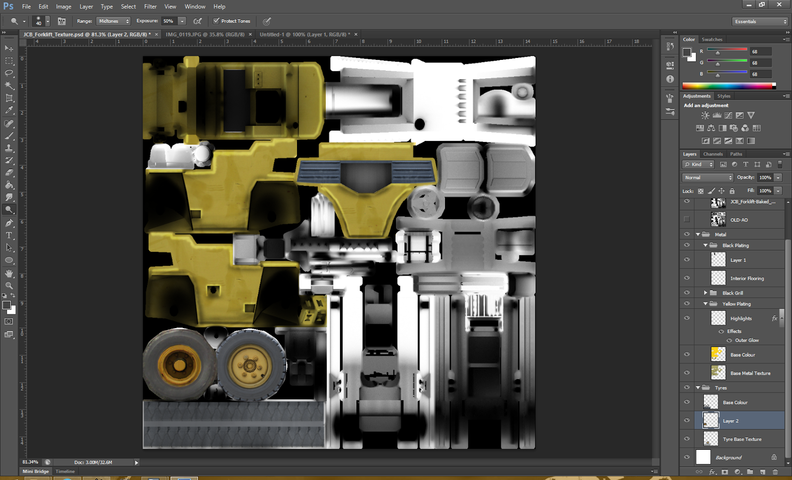 Computer Games Modelling Overview of The Finished JCB Model.
