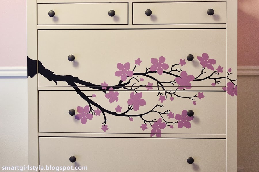 smartgirlstyle Ikea Hack (Hemnes) with Cozy Wall Art Decal