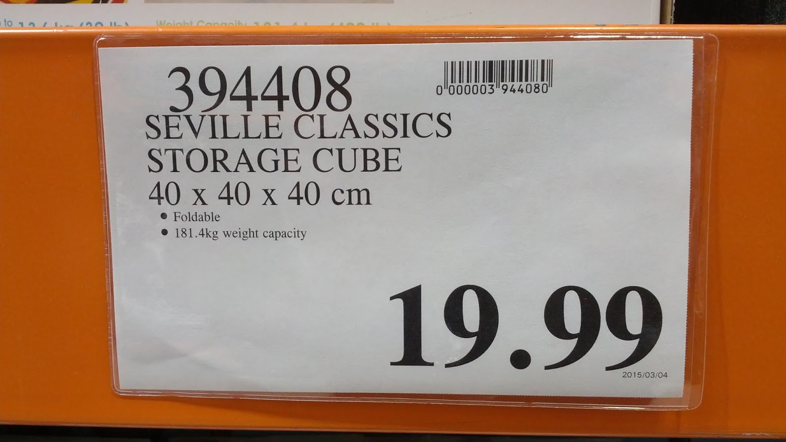 Seville Classics Foldable Storage Cube Costco Weekender