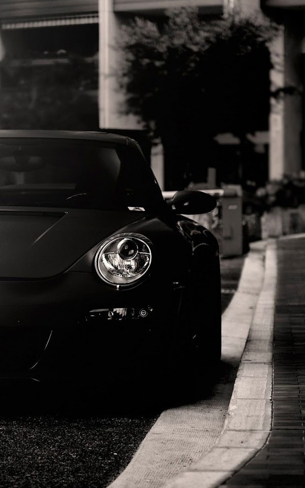 Porsche 911 Black And White  Android Best Wallpaper