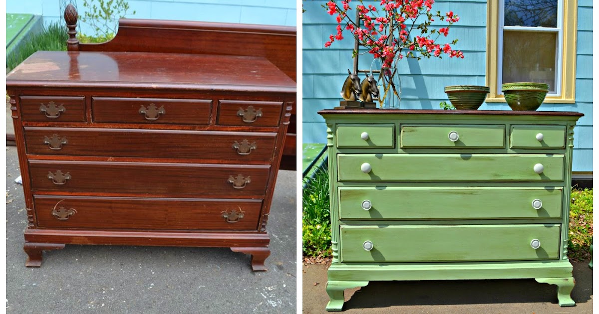 Heir and Space A Pair of Antique Mahogany Dressers in Spearmint