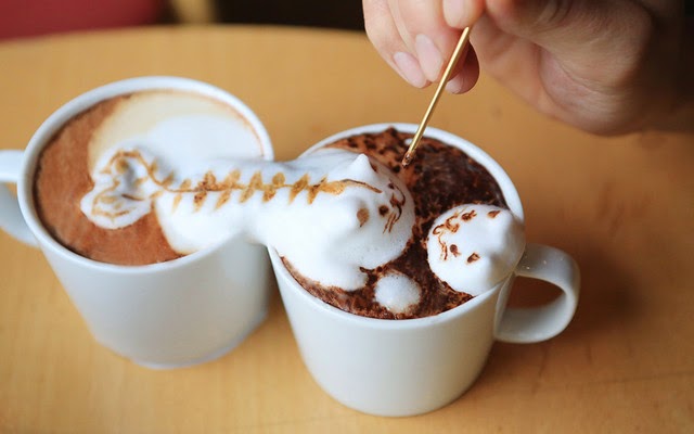 3d latte art method of preparing coffee
