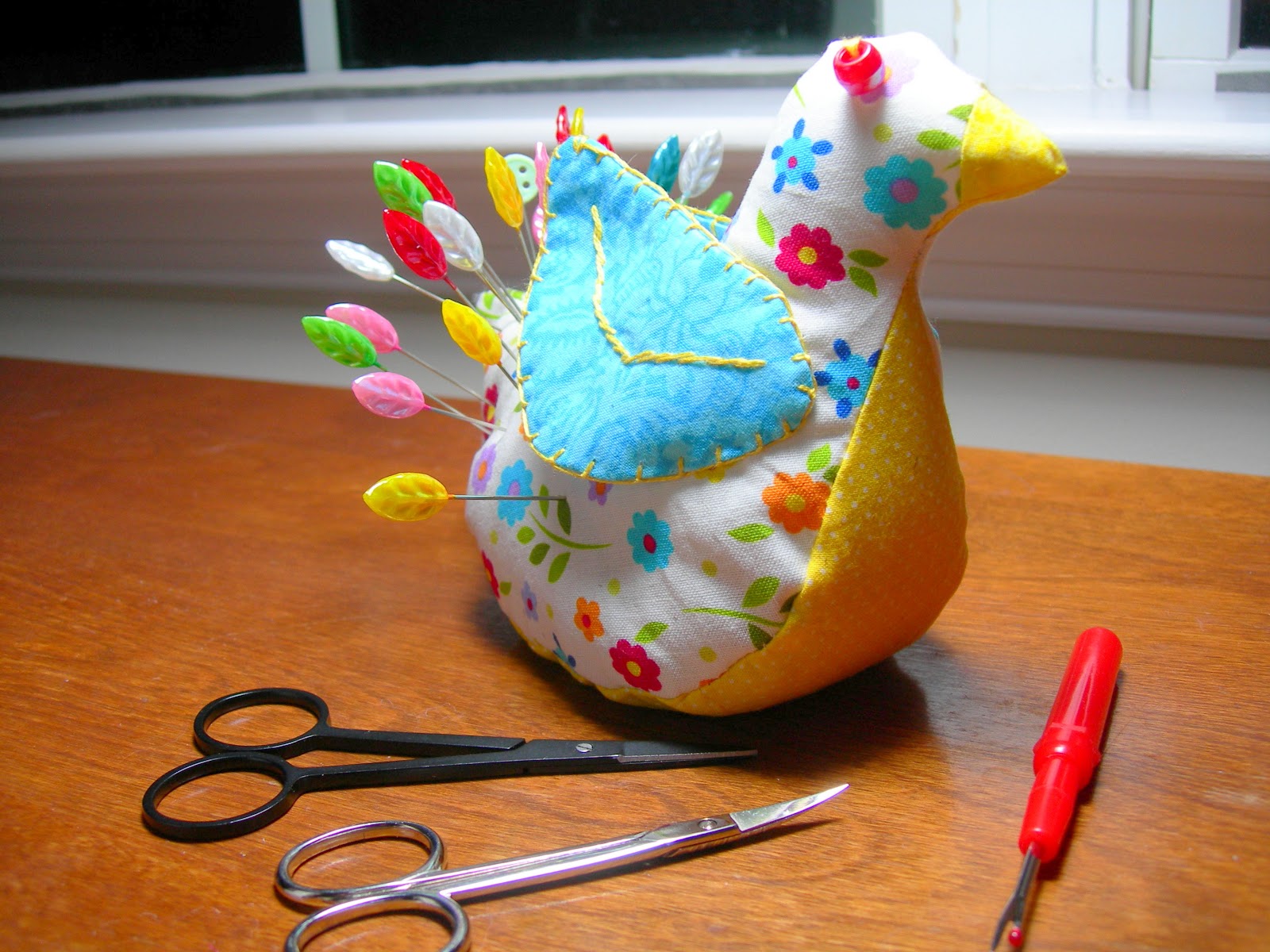 Susie's Sunroom Bird Pincushion
