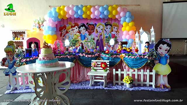 Decoração de festa infantil Princesas Baby Disney - Mesa de aniversário tradicional luxo Decoração de festa infantil Princesas Baby Disney - Mesa de aniversário tradicional luxo