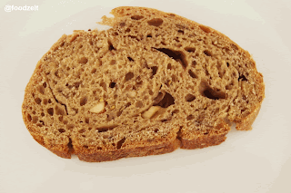 Slice of bread showing the perfect crumb