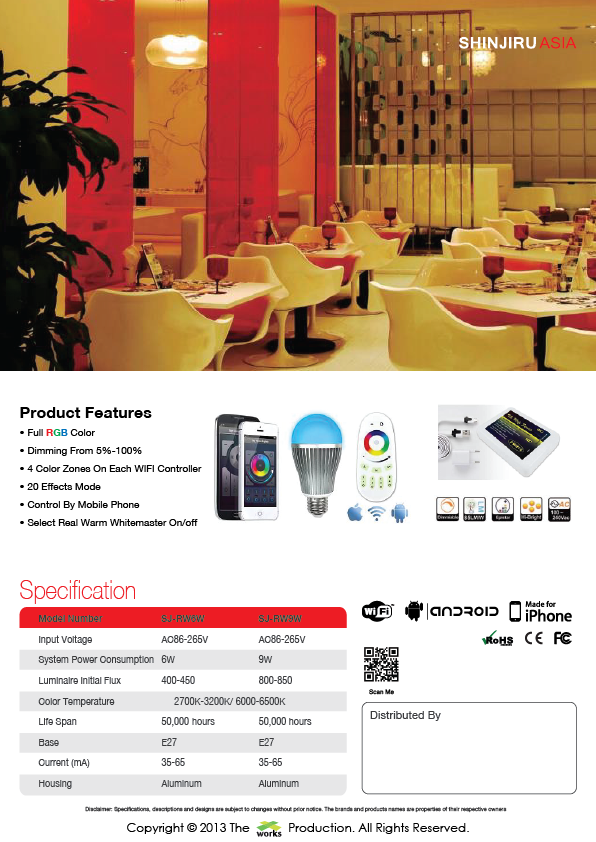 Shinjiru Asia, Product Range, Catalogue