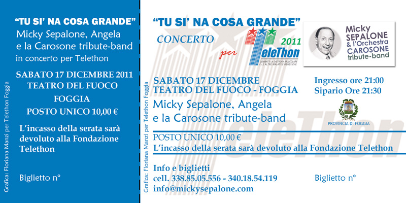 Biglietti Di Natale Telethon.Graficadoc Floriana Manzi Locandina Concerto Di Natale 2011 Per Telethon Foggia