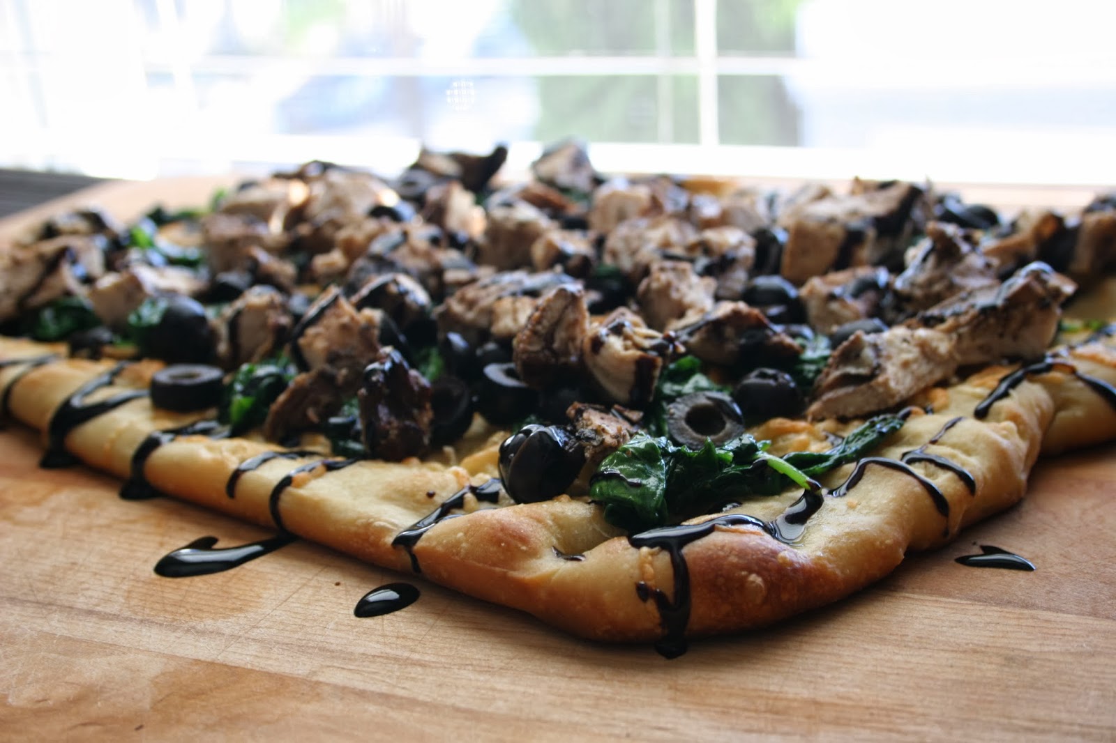 Just A Darling Life balsamic chicken and spinach flatbread