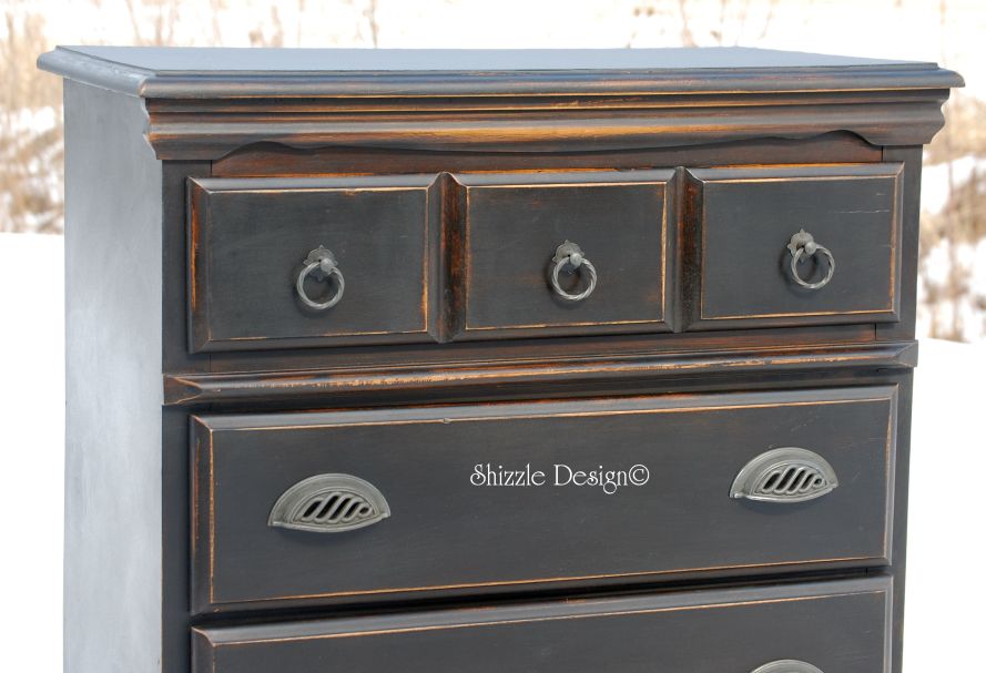 Shizzle Design Tall Black Dresser with Pottery Barn Appeal