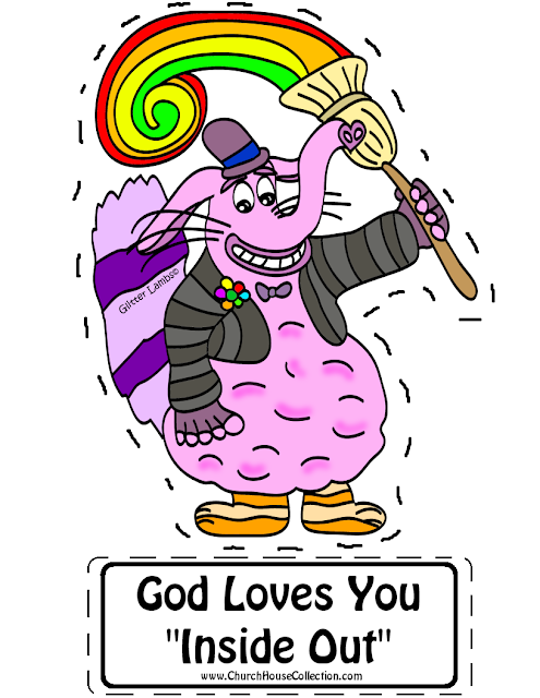 God Loves You "Inside Out" - Bing Bong Cutout Printable Craft