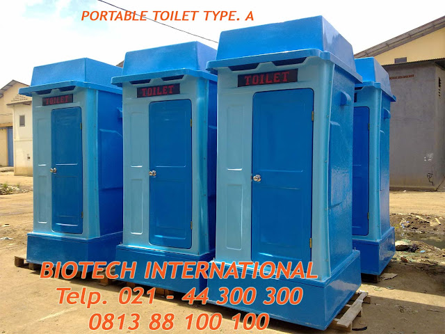 portable toilet fiberglass, flexible toilet frp, wc sementara, toilet proyek, urinoir, wc duduk, jongkok, septic tank biotech, sewage treatment plant biotech