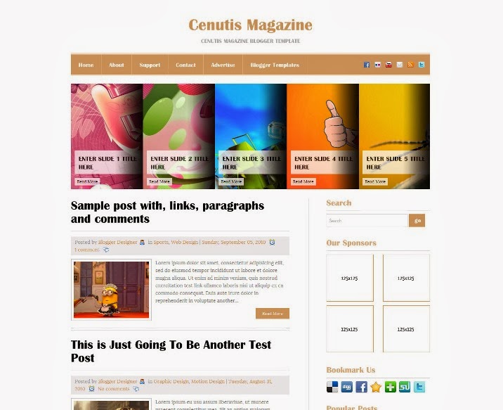 Cenutis Magazine Blogger Template
