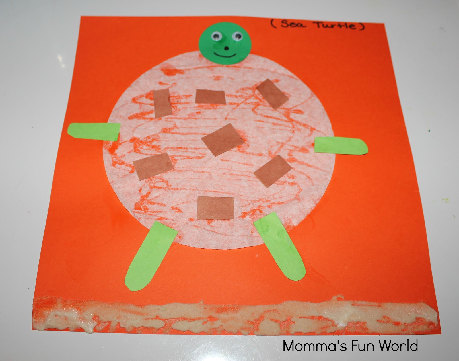 Momma's Fun World Turtle out of coffee filter