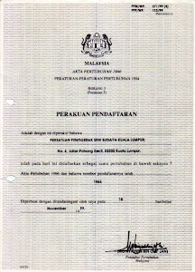 Sijil Pendaftaran Pertubuhan