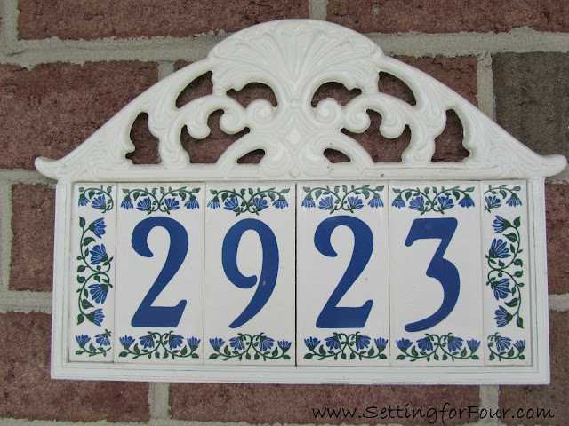 Easy DIY Address Plaque Makeover from Setting for Four #DIY # House address #Spray paint