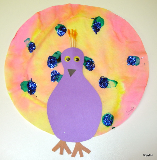 Tippytoe Crafts Glittery Peacocks