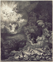 The Angel Appearing to the Shepherds, 1634, Rembrant