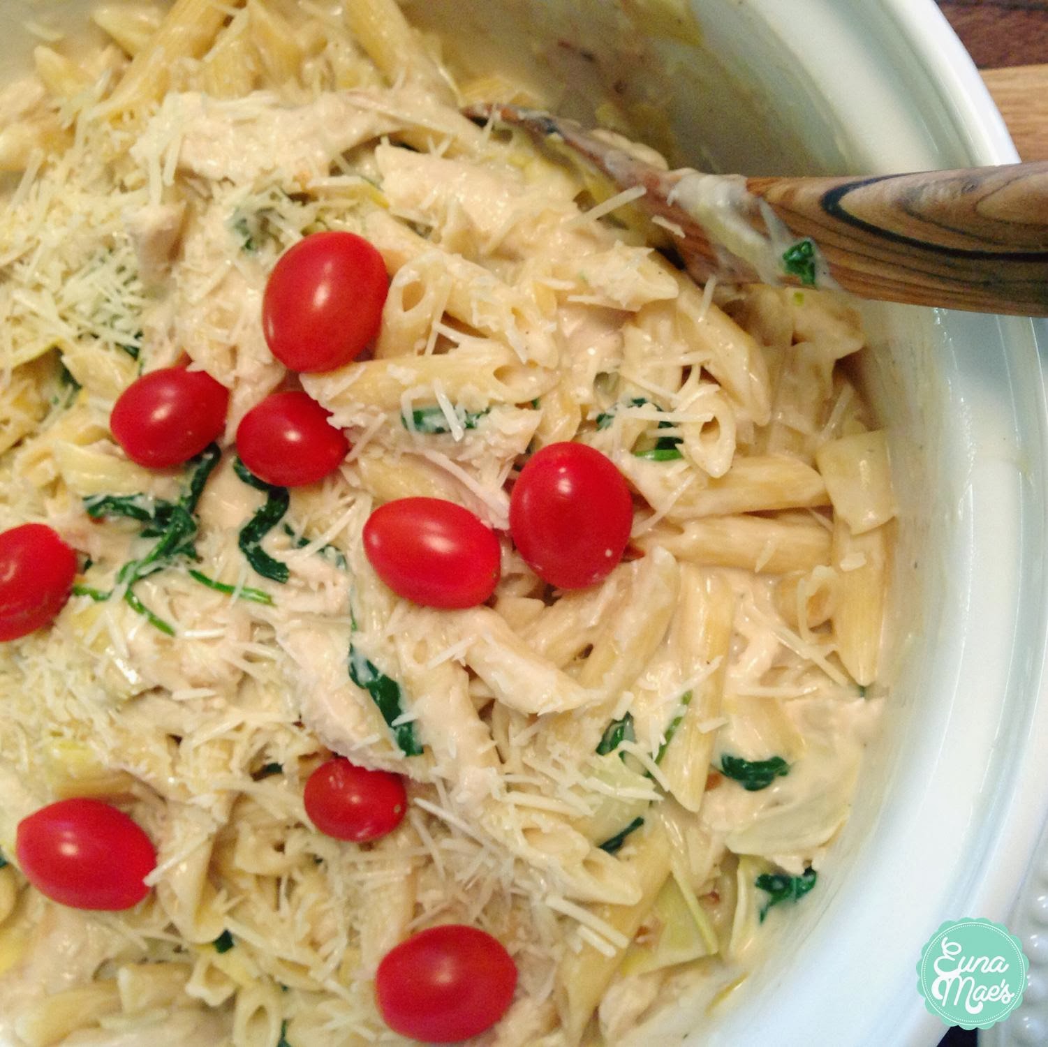 Euna Mae's euna mae's 30minute meals spinach artichoke chicken pasta