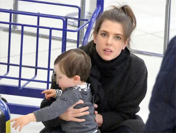 Charlotte Casiraghi and Raphael Elmaleh at the airport in Paris