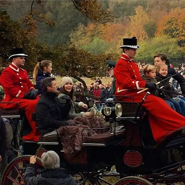 Crown Prince Frederik and Crown Princess Mary, with their four children, Prince Christian,Prince Vincent, Princess Josephine and Princess Isabella