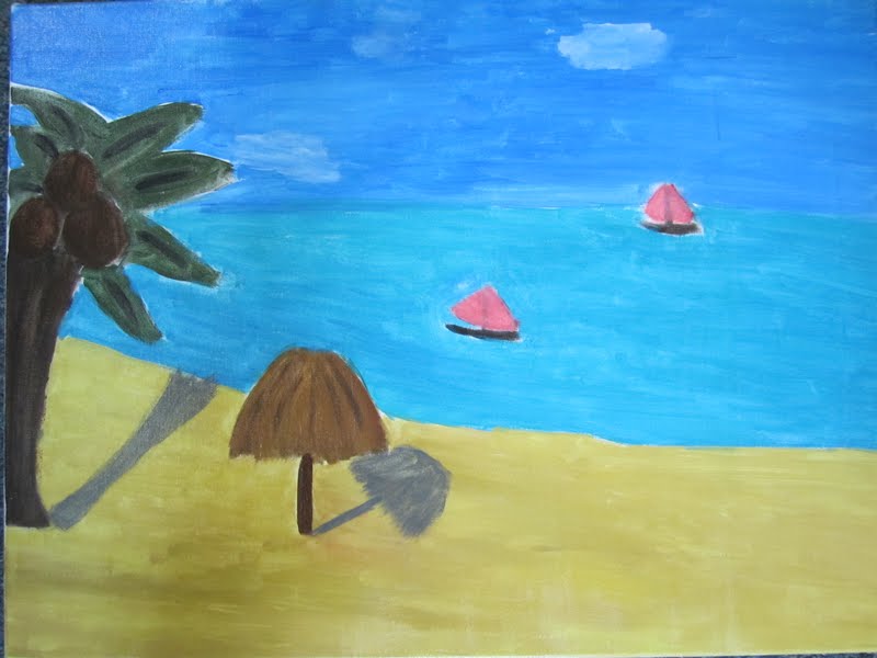 Think Create Art Canvas Paintings 8th Grade Students Final Art Project