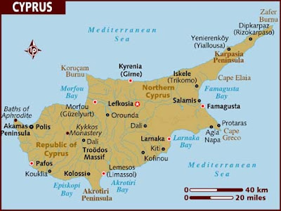Chypre Carte Pays Département