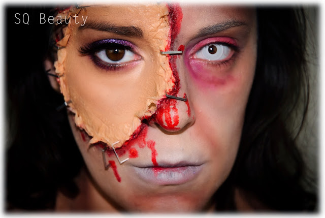 Maquillaje Efectos Especiales Zombie cara bella grapada Silvia Quiros Zombie special effects