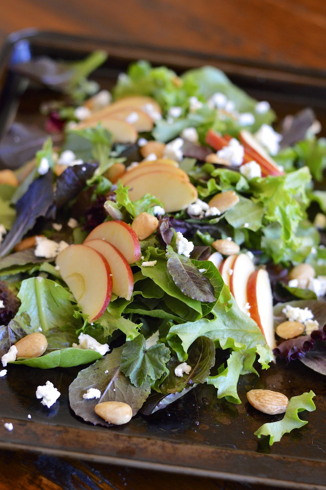 Apple Almond Salad with Honey Mustard Dressing Virtually Homemade