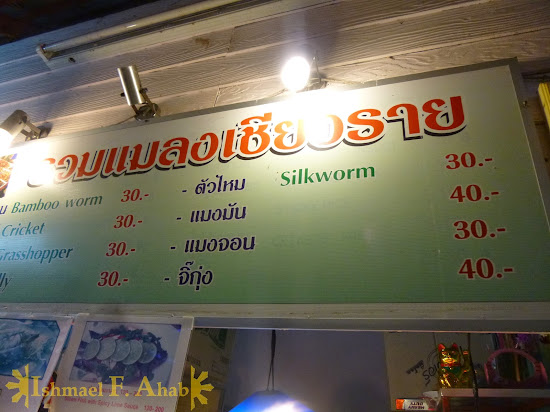 North Thailand - Prices of bugs in Chiang Rai Night Market