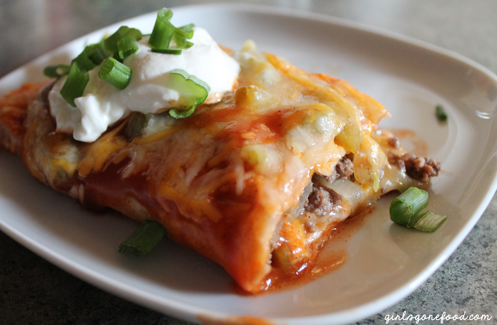 girlsgonefood Cheesy Beef Enchiladas