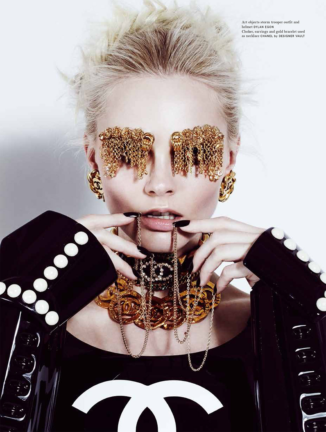Chanel Temporary Tattoos Beauty Editorial Shoot with model Enly