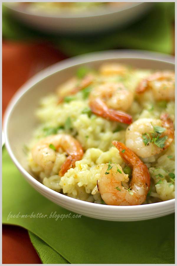 Feed Me Better Risotto z krewetkami i groszkiem.