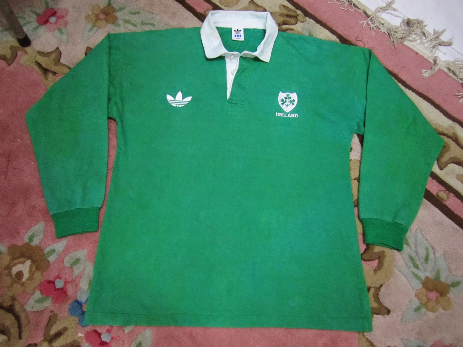 BundleWalla Vintage Ireland Home Adidas Rugby Jersey 80s